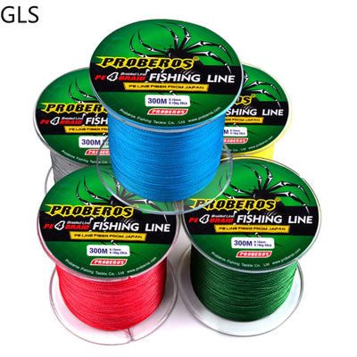 New 300M 4 Strands 6-100LB High Quality Strong Multifilament Braided Fishing Line 0.12-0.6mm