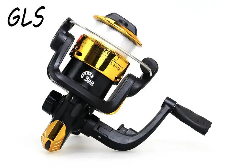 Compact Rotating Fishing Reel with Swivel Arm