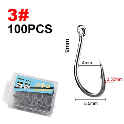 Strong Barbed Hooks for Saltwater Fishing