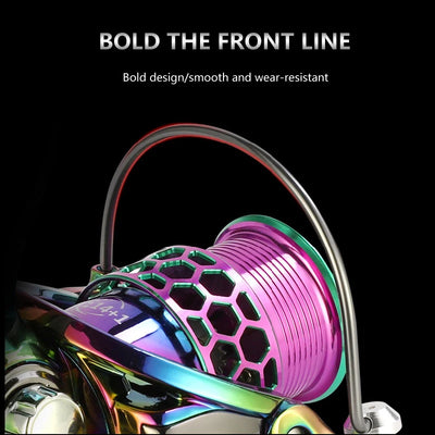 Multicolor Spinning Reel for Saltwater and Freshwater Use