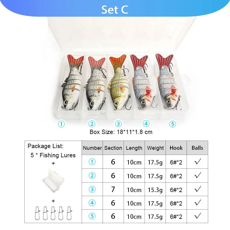Fishing Lure Set with Crankbaits and Swimbaits