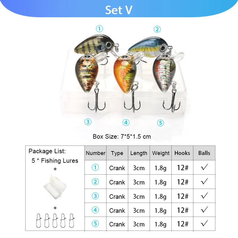 Fishing Lure Set with Crankbaits and Swimbaits