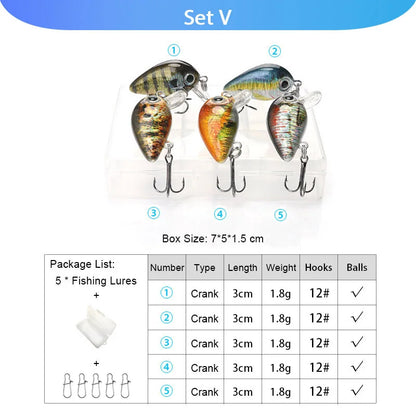 Fishing Lure Set with Crankbaits and Swimbaits