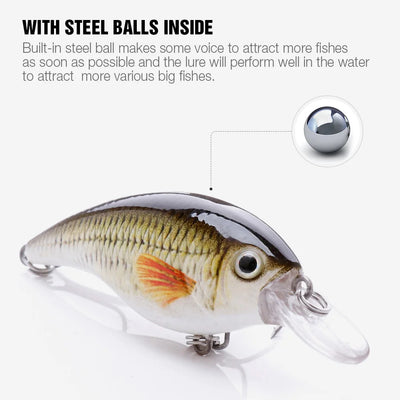 Floating Rattling Crankbait Lure Set for Pike