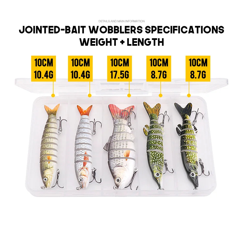 Lifelike Multi-Jointed Lure Kit for Bass and Perch