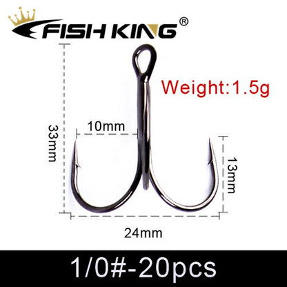 Nickel Treble Hooks for Hard and Soft Lures