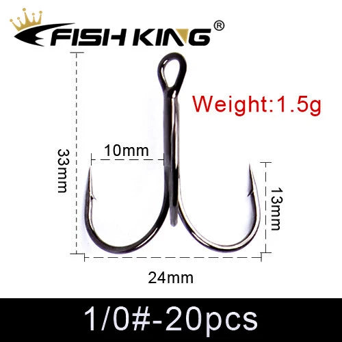 Nickel Treble Hooks for Hard and Soft Lures