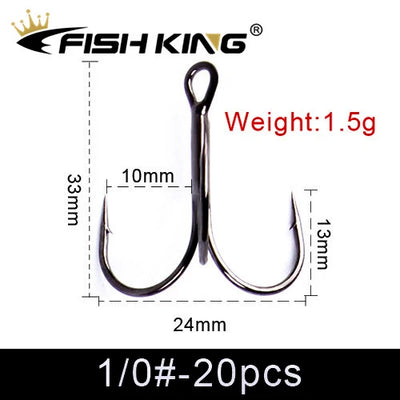 Nickel Treble Hooks for Hard and Soft Lures