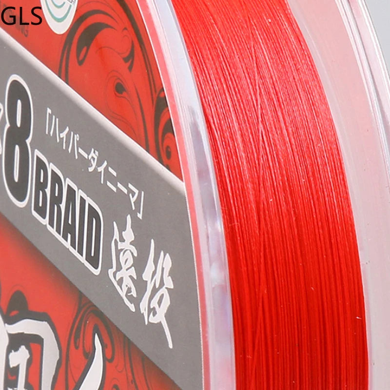 2023 New 100M/150M 8 Strands PE Line China Red Non-fading Braided Line Long Throw Multifilament Carp PE Fishing Line