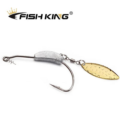 Offset Spinner Hooks with Metal Spoon and Jig Head