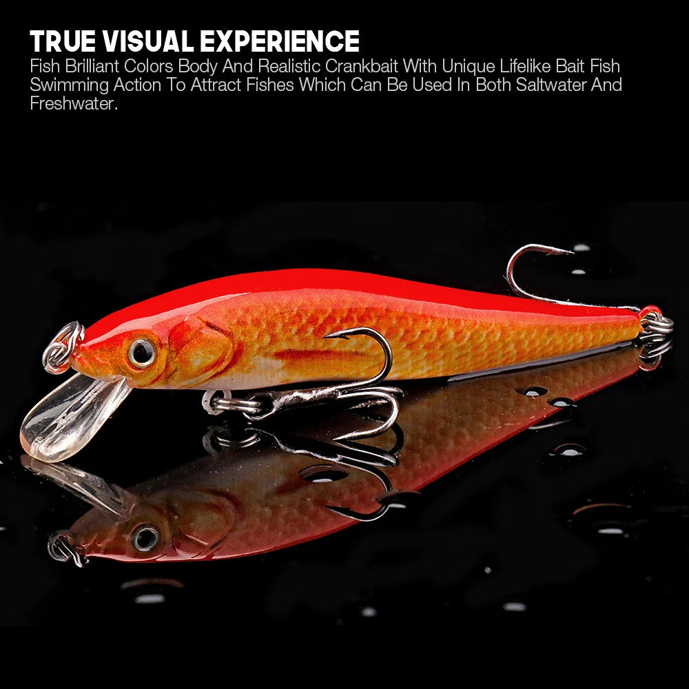 Black Minnow Floating Lure Set for Pike