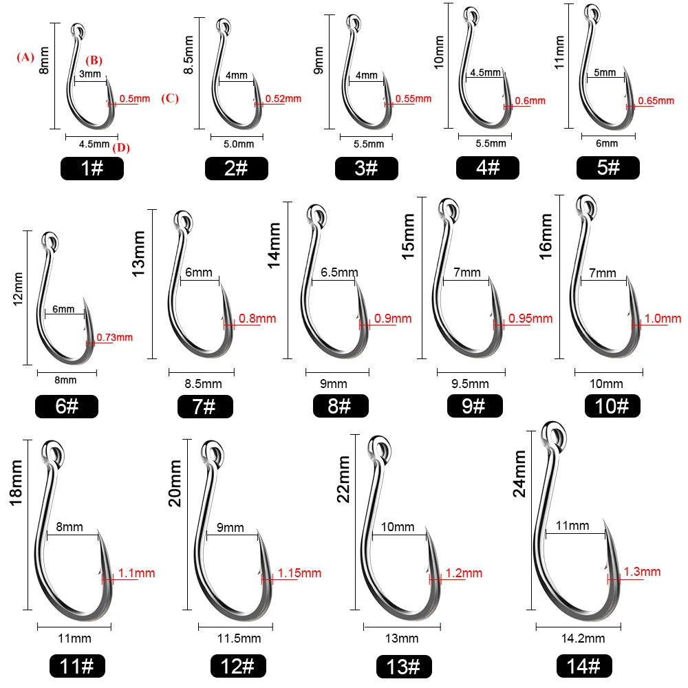 Strong Barbed Hooks for Saltwater Fishing