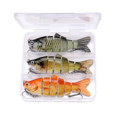 Sinking Pike Wobbler Lure Kit with Tackle Box