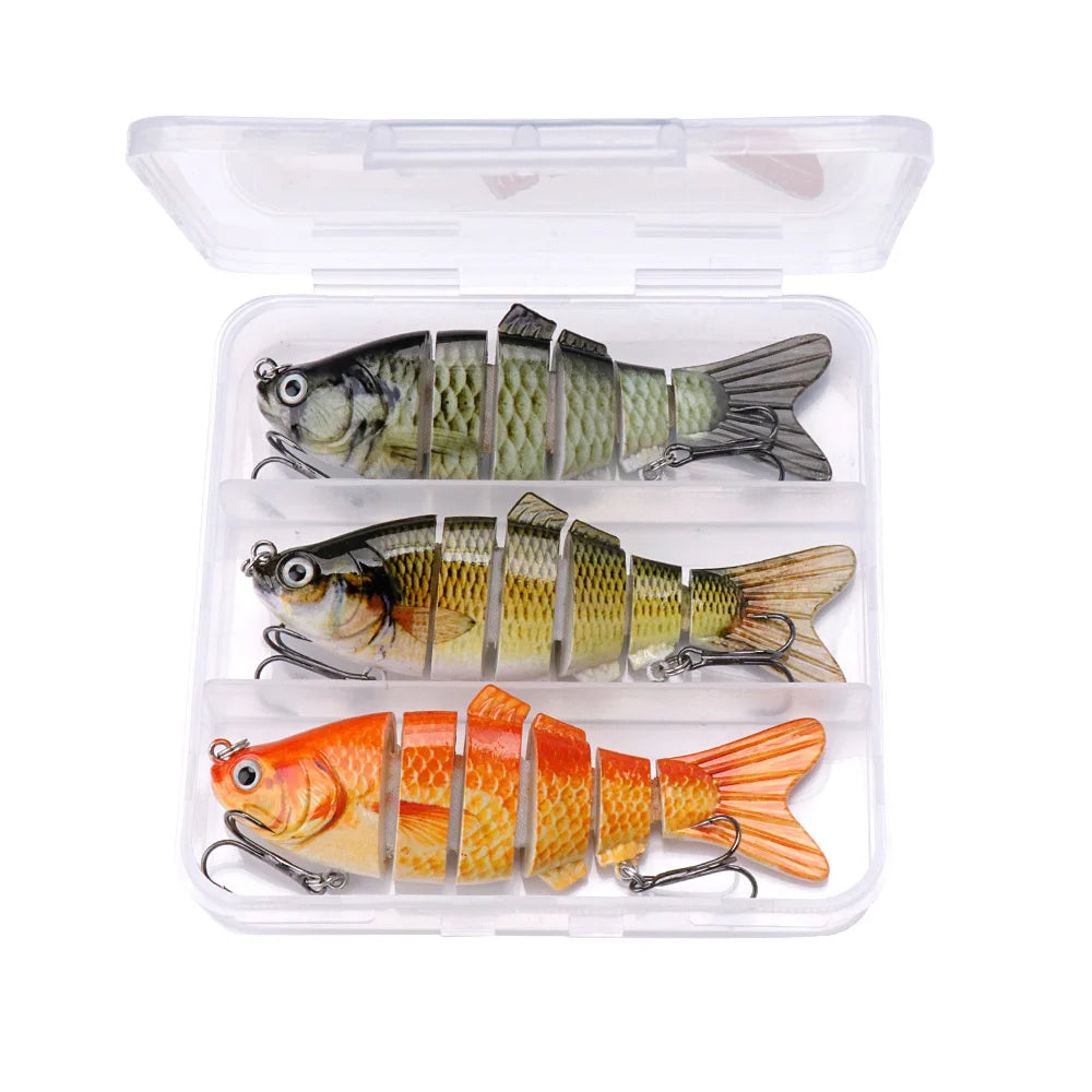 Sinking Pike Wobbler Lure Kit with Tackle Box