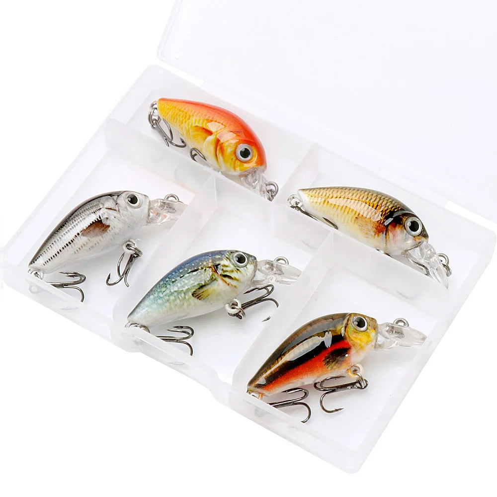 Mini Wobblers Lure Set with Tackle Box