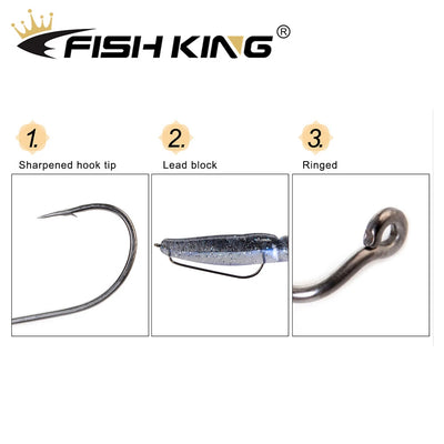 Offset Barbed Carp Hooks for Soft Worm Baits