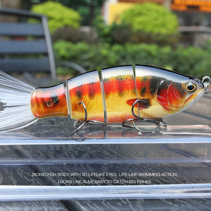 Jointed Soft Tail Sinking Swimbait Fishing Lure