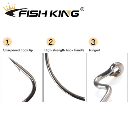 Soft Worm Crank Hooks with Wide Super Lock