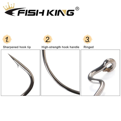 Soft Worm Crank Hooks with Wide Super Lock