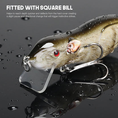 3D Mouse Lure Floating Wobbler for Pike and Bass