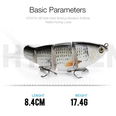 Jointed Soft Tail Sinking Swimbait Fishing Lure