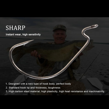 Soft Worm Crank Hooks with Wide Super Lock