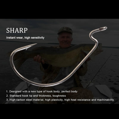 Soft Worm Crank Hooks with Wide Super Lock