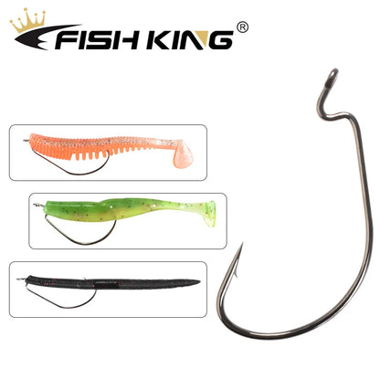 Soft Worm Crank Hooks with Wide Super Lock