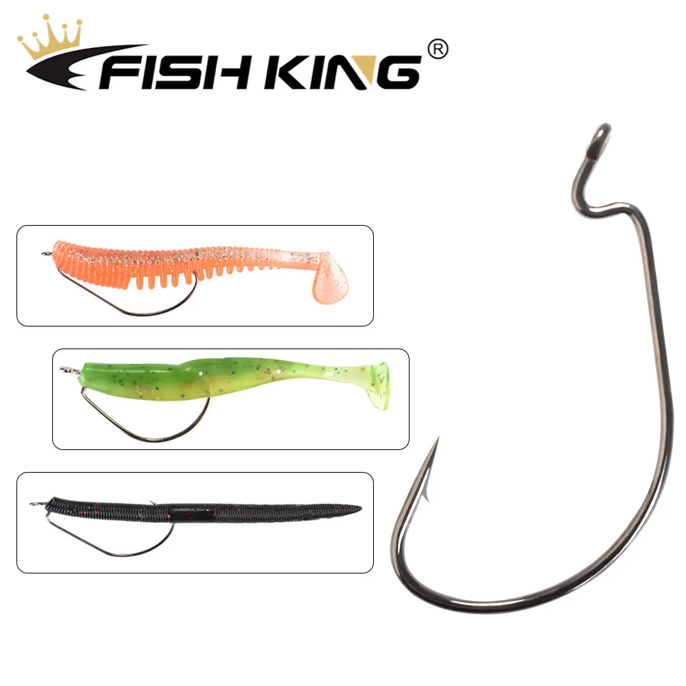 Soft Worm Crank Hooks with Wide Super Lock