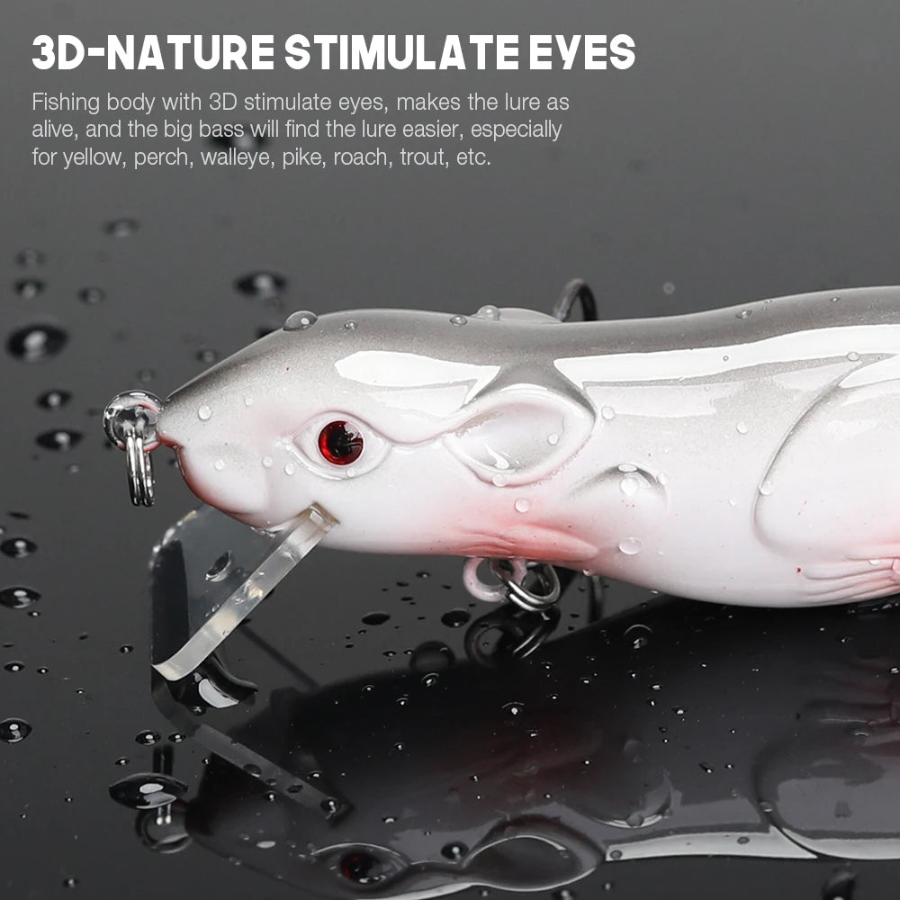 3D Mouse Lure Floating Wobbler for Pike and Bass