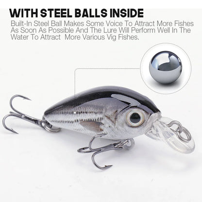 Mini Wobblers Lure Set with Tackle Box