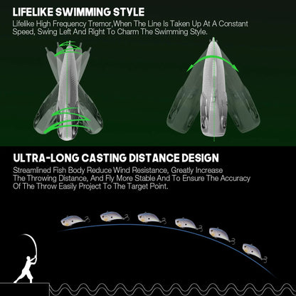Luminous Sinking Jerkbait VIB for Pike