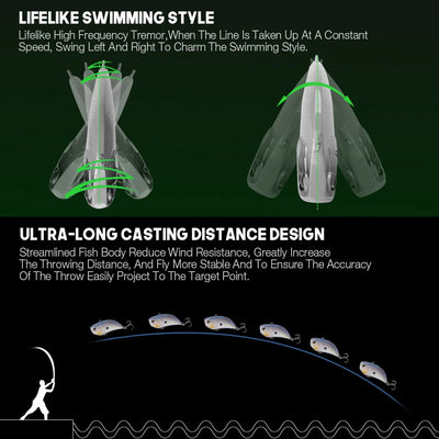 Luminous Sinking Jerkbait VIB for Pike