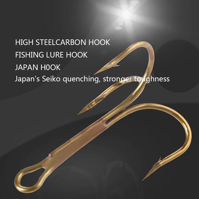 Triple Treble Hooks for Bass Fishing Tackle
