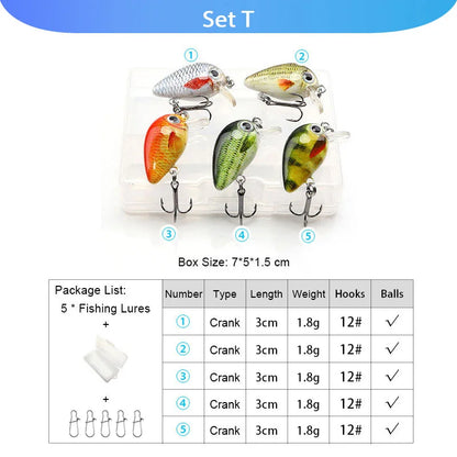 Fishing Lure Set with Crankbaits and Swimbaits