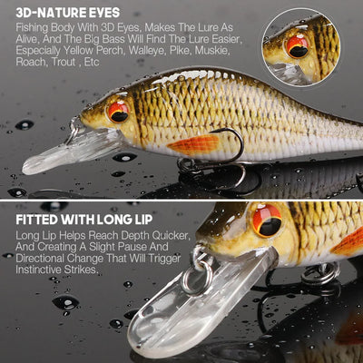 Floating Minnow Lure Set for Pike Fishing