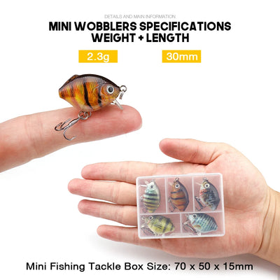 Topwater Mini Crankbait Lure Set for Trout and Pike