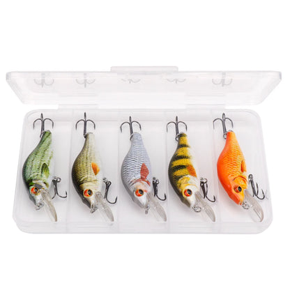 Floating Black Minnow Lure Set with Tackle Box
