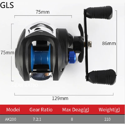 Winter Baitcasting Reel with Magnetic Brake and Color Options