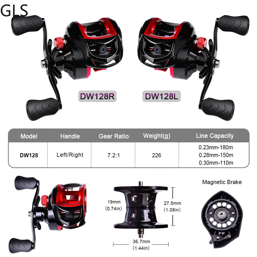 High Speed Baitcasting Reel with Magnetic System