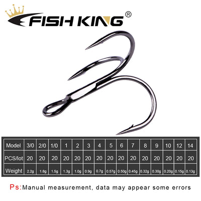 Nickel Treble Hooks for Hard and Soft Lures