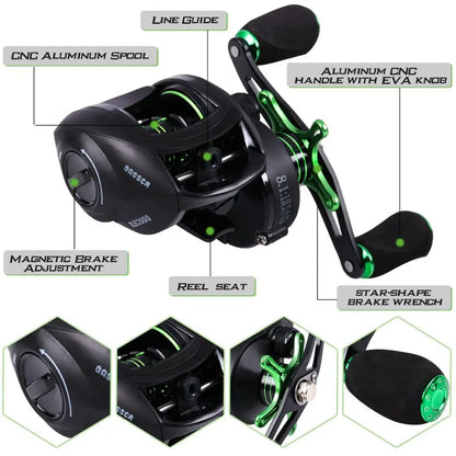 Carbon Casting Rod Kit with Reel and Tackle