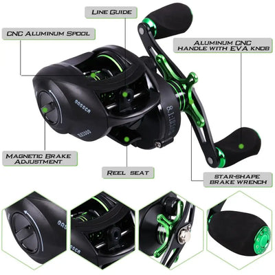 Carbon Casting Rod Kit with Reel and Tackle