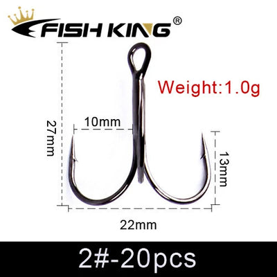Nickel Treble Hooks for Hard and Soft Lures