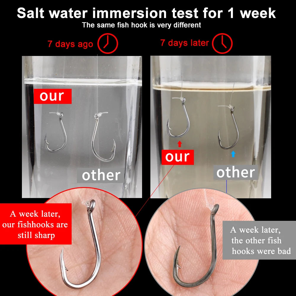 Strong Barbed Hooks for Saltwater Fishing
