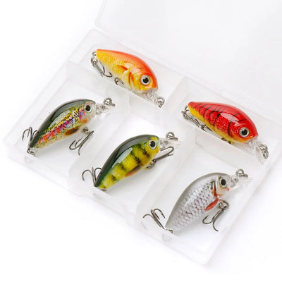 Mini Wobblers Lure Set with Tackle Box