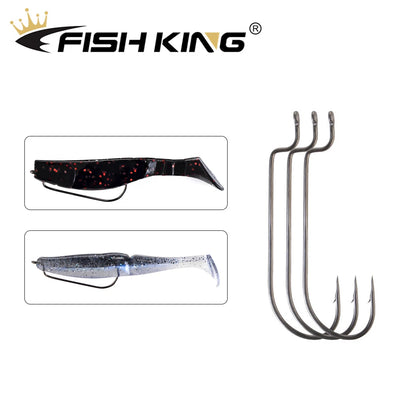 Offset Barbed Carp Hooks for Soft Worm Baits
