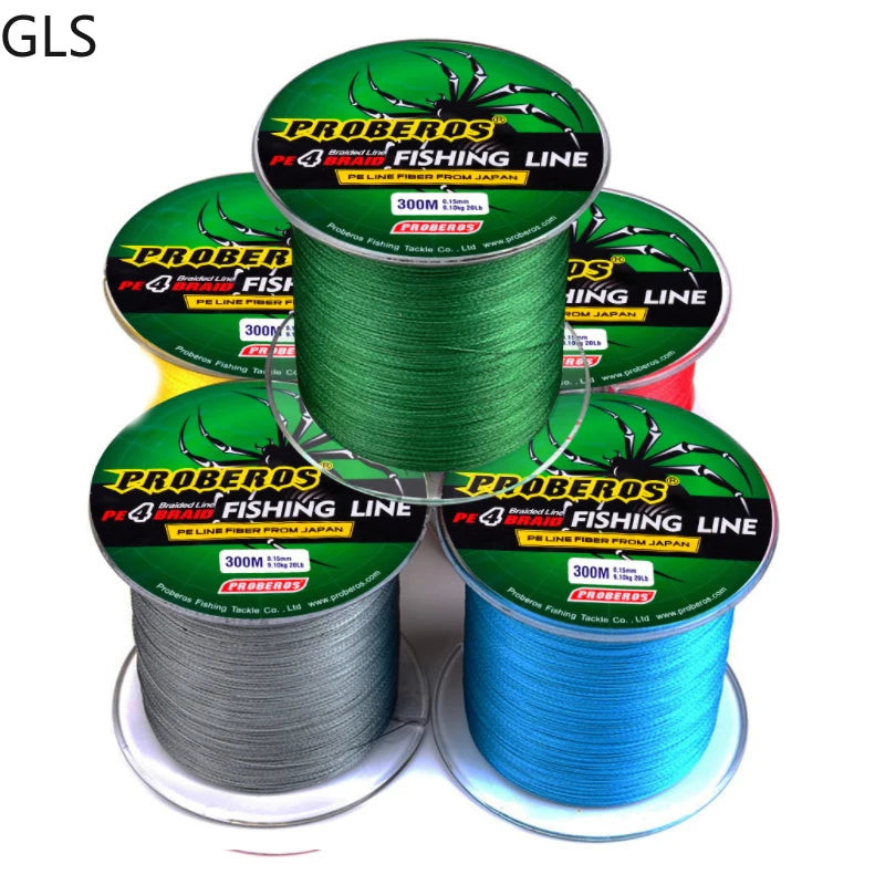 New 300M 4 Strands 6-100LB High Quality Strong Multifilament Braided Fishing Line 0.12-0.6mm