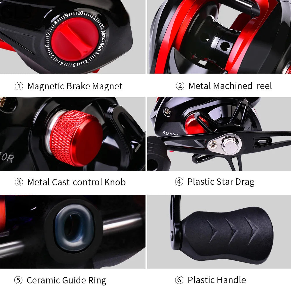 High Speed Baitcasting Reel with Magnetic System