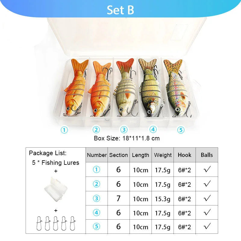 Fishing Lure Set with Crankbaits and Swimbaits